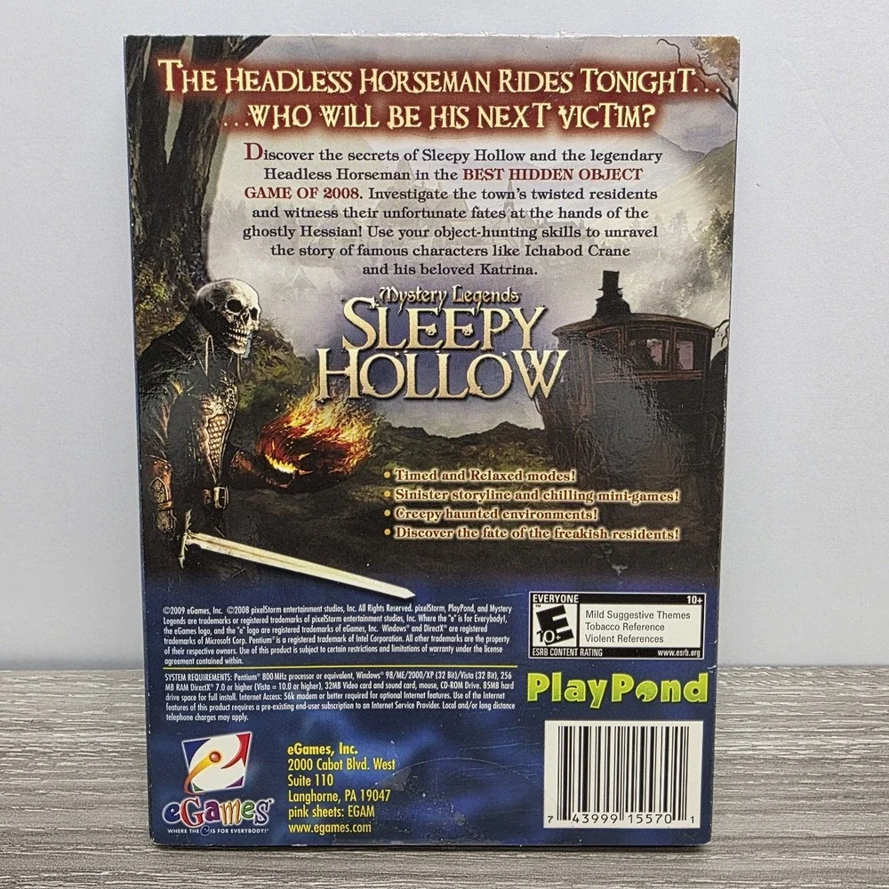 Mystery Legends SLEEPY HOLLOW: Hidden Object Game (PC CD-rom)